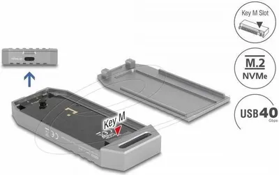 Immagine prodotto di DELOCK M.2 NVMe SSD Gehäuse USB 40 Gbps - werkzeugfrei