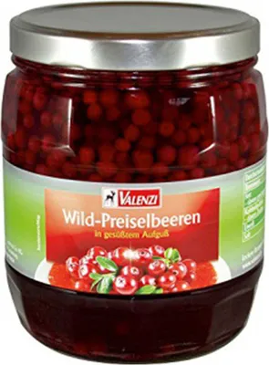 Obrázek produktu pro Valenzi divoké brusinky jsou ve slazené tekutině 960g