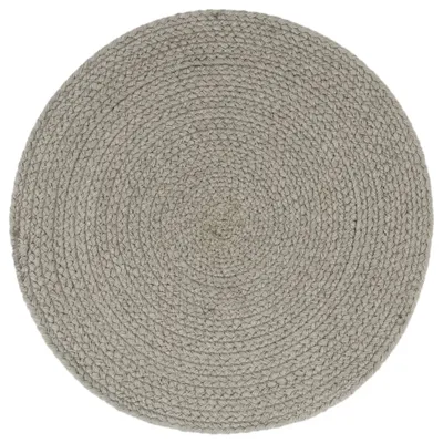 Image de vidaXL Sets de table 4 pcs. Gris 38 cm Rond Coton