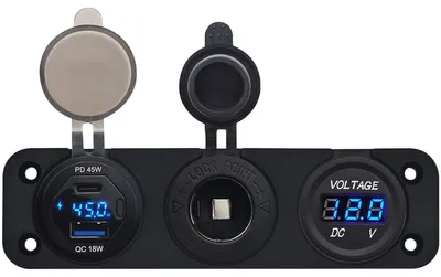 Produktbild von ProRide 12V USB 2-Port Ladegerät 45W QC3.0 mit Voltmeter, 12/24V