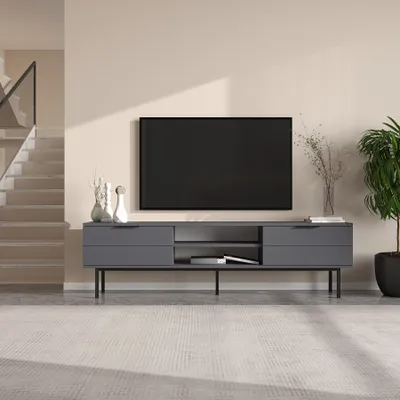 Produktbild von Skye Decor, Paul - Anthracite, TV-Ständer, 100 % Melaminbeschichtete Spanplatten, Anthrazit, 180 x 29,6 x 50 cm