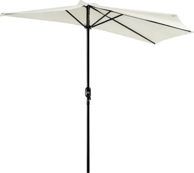 Image de Outsunny Demi-Parasol ? 2,7 m parasol de balcon 5 entretoises mšŠtal polyester crššme