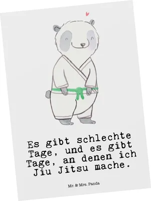 Produktbild von Mr. & Mrs. Panda Ansichtskarte Panda Jiu Jitsu - Weiß - Geschenk, Postkarte, Japanische Kampfkunst, Fotokarte, Postkarten, Kunstkarten, Selbstverteidigung, einzelkarte