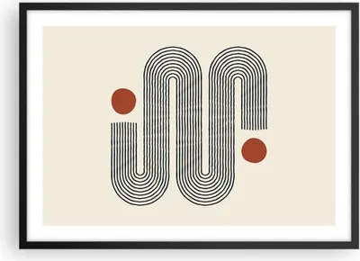Produktbild von Gerahmtes Poster - Schwarzer Rahmen - Minimalistisch Modern Abstraktion - 70x50 cm - Wand Bild - Wanddeko - Wandbilder - Kunstposter - Wandposter - Bilderrahmen - Bilder - Kunstdruck - P2BAA70x50-4901