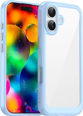 Immagine prodotto di Custodia per iPhone 17 trasparente, protettiva in silicone TPU antiurto blu