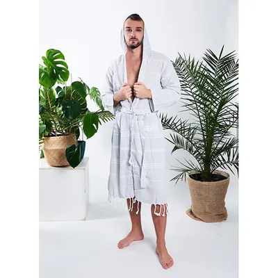 Zdjęcie produktu dla Szlafrok hammam męski 100% naturalna bawełna Yeye