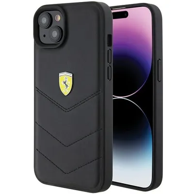 Zdjęcie produktu dla Etui Ferrari Quilted Metal Logo Do Iphone 15 Plus - Czarne
