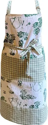 Immagine prodotto di Grembiule pettorina ELENI vino uva check beige verde 70x85 cm