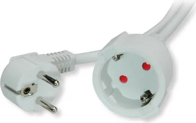 Image de VALUE Rallonge à contact de protection, 230VAC, blanc, 5 m