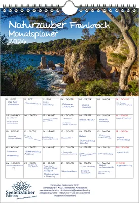 Produktbild von Naturzauber Frankreich Planer DIN A4 Kalender für 2026 Urlaub Landschaft Natur - Seelenzauber