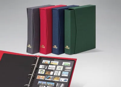 Produktbild von PRINZ 7035 Ringbinder Montana mit leinenüberzogener Schutzkassette blau