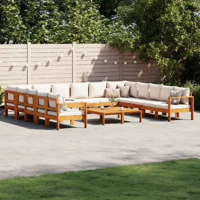 Immagine prodotto di Maison Exclusive - Set da giardino 10 pezzi con cuscini in legno massello di acacia
