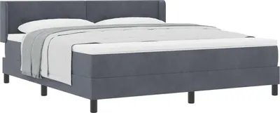 Immagine prodotto di Letto boxspring vidaXL con testiera, grigio scuro, 200 x 180 cm, velluto