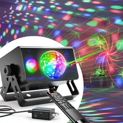 Produktbild von Soundgesteuertes Disco Partylicht, RGB Laser Strobe Lampe für Club & Events