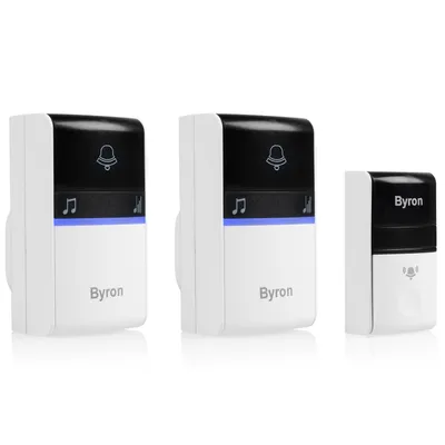 Produktbild von Byron Funk-Türklingelset mit 2 Klingeln Grau