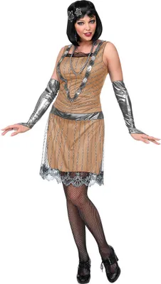 Produktbild von Charleston Glamour Lady Damenkostüm gold