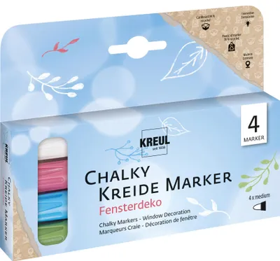 Produktbild von KREUL 22709, 4 Stück(e), Blau, Grün, Rot, Weiß, Mehrfarbig, Kunststoff, Recycelbarer Kunststoff, Medium, Tinte auf Wasserbasis