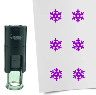 Obrázek produktu pro CombiCraft Stamp Snowflake 10mm kulatá - fialový inkoust