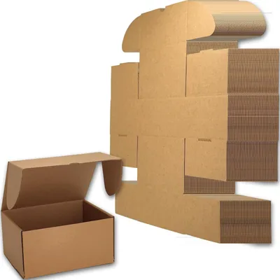 Productafbeelding van Omgoods - 25 Stuks Bruine Verzendingdozen 200x150x100mm - Kartonnen Dozen voor Verpakking