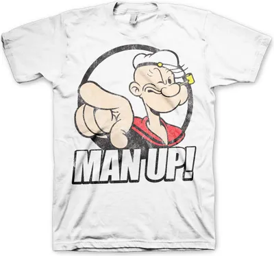 Produktbild von Popeye - Man Up! T-Shirt - Large - White