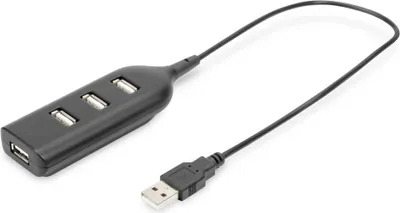 Produktbild von DIGITUS AB-50001-1 DIGITUS USB 2.0 Hub 4-Port 4 x USB A/F at Connected Cable