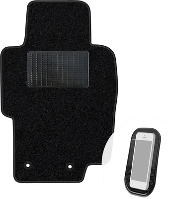 Produktbild von moto-MOLTICO Fahrer Fußmatte Auto Velours Fahrerseite Autoteppiche Schwarz Fahrermatte 1-teilig passend für Honda Accord VII 2003-2007