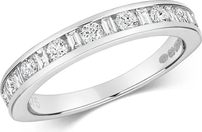 Produktbild von 9 Karat (375) Weißgold Halb Eternity Diamant Damenring Brillant-Schliff 0.53 Karat H - I1 I2, 53 (16.9); TRS2139RSM