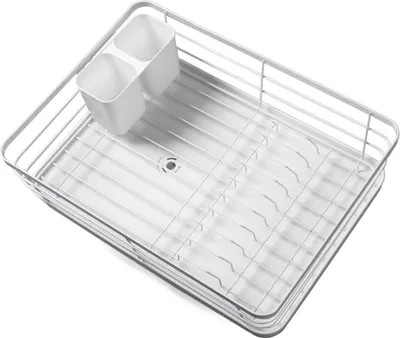 Image de Égouttoir à vaisselle en métal solide de grande capacité (16.9in Long Dish Drainer) pour la maison et la cuisine