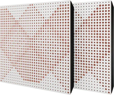 Produktbild von 2er-Pack – Akustikpaneel mit Samtstoff und Befestigungsset | 50x50x5cm | Schallabsorption-Diffusion-Reflexion-Schalldämmung | [WILDS -Weiß|Rosa]
