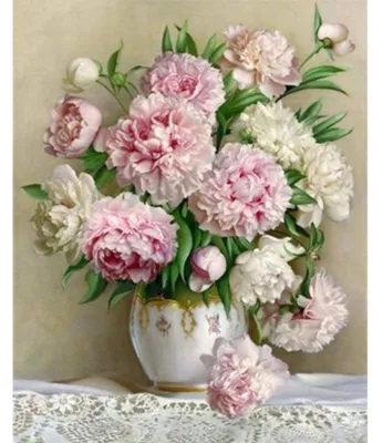 Obrázek produktu pro Vyšívání křížkové sada - Kytice pivoněk 32 x 40 cm