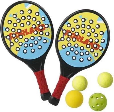Productafbeelding van Padelrackets Lichtgewicht - Padelracketset - Kinderen - 2 Rackets - 4 Ballen - Opbergtas - Duurzaam kunststof - Racketset