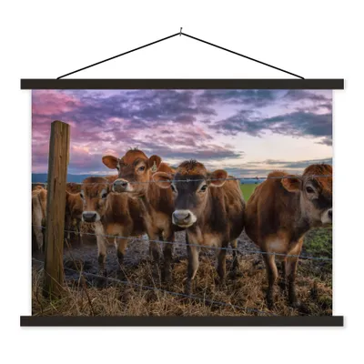 Produktbild von MuchoWow® Textilposter Kuh - Tiere - Kühe 40x30 cm mit schwarzem Rahmen - Dekorationen
