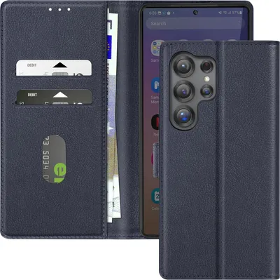 Produktbild von Avizar, Kunstlederetui mit Standfunktion Samsung Galaxy S25 Ultra, Nachtblau