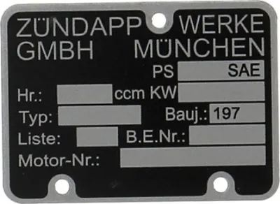 Obrázek produktu pro Odznak motoru 197..... pro Zündapp