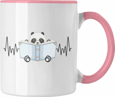 Produktbild von Trendation - Lesen Bücher Herzschlag Tasse Geschenk für Leseratte Bücherwurm Hobby Geschenkidee (Rosa)