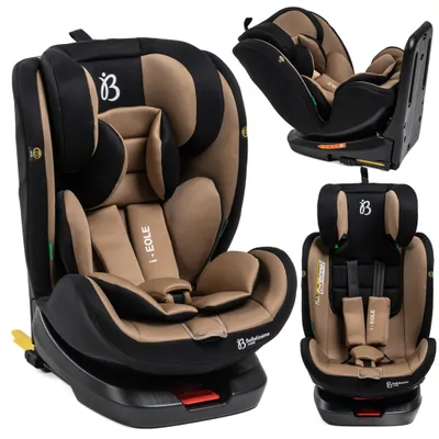 Image de Bebelissimo - Eole- Siège enfant 40-150 cm - 360° - RWF/FWF - ISOFIX - TOP TETHER - Harnais 5 points - Appuie-tête réglable - beige