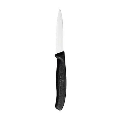 Produktbild von Victorinox 6,7633 SwissClassic Gemüsemesser mit Wellenschliff, mittelspitz, 8 cm, schwarz