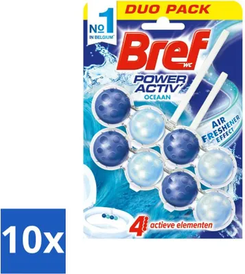 Produktbild von Bref WC-Block Power Activ Ocean, 2 Stück - Vorteilspack - 10 Stücke