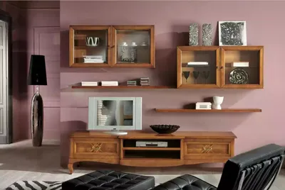 Produktbild von Designer Wohnzimmer 4x Wandschränke Braun Lowboard  7tlg. Wohnwand Neu
