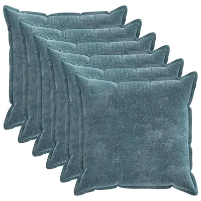 Zdjęcie produktu dla vidaXL Pokrowce na poduszki, 6 szt., HOUTEN, niebieskie, 55 x 55 cm, materiał: welur