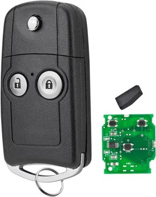 Produktbild von Voll funktionsfähiger programmierbarer Autoschlüssel von Techstar mit 2 Tasten, 433 MHz, kompatibel mit Honda Civic 2011–2014, CR-V, Jazz 2012–2015 – Chip ID46, Schlüsselblatt Hon66, FCCID: HLIK-1T