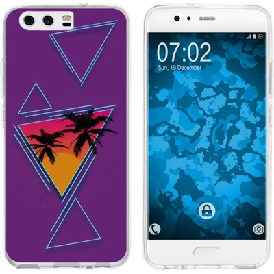 Produktbild von PhoneNatic Case kompatibel mit Huawei P10 Plus Silikon-Hülle Retro Wave Palmen M3