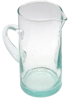 Produktbild von Mundgeblasene Wasserkaraffe 1 Liter aus Glas mit Henkel und Ausgussnase