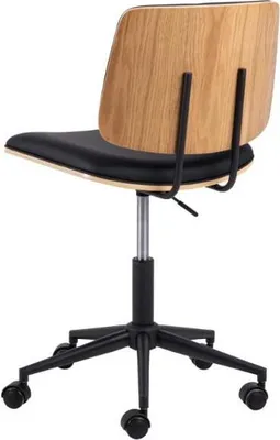 Produktbild von Actona Owen, Gepolsterter Sitz, Gepolsterte Rückenlehne, Schwarz, Eiche, Schwarz, Eiche, Polyurethan (PU), Eiche, Polyurethan (PU)