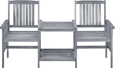 Image de vidaXL Chaises de jardin avec table de thé 159x61x92 cm bois massif acacia