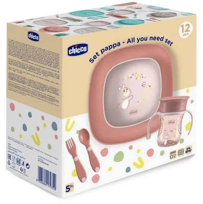 Zdjęcie produktu dla Zestaw do karmienia Chicco Prima Pappa – różowy, rozmiar uniwersalny