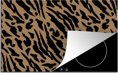 Produktbild von KitchenYeah© Herdabdeckplatte Muster - Design - Pantherdruck , 80x52cm, Küche Deko, Glaskeramikkochfeld Herdabdeckung, Abdeckplatte fùr Kochfeld