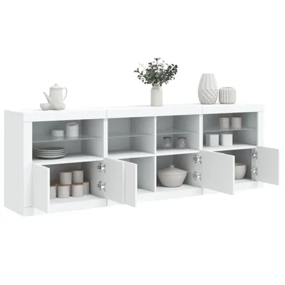 Produktbild von vidaXL Sideboard mit LED-Leuchten Weiß 202x37x67 cm