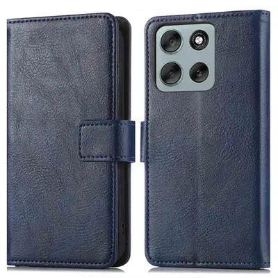 Imagen del producto de Funda Tipo Libro de Lujo para Motorola Moto G56 - Azul oscuro