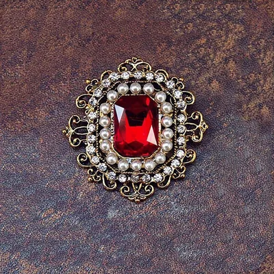 Antike Strass Brosche - Vintage Brosche - Elegant
